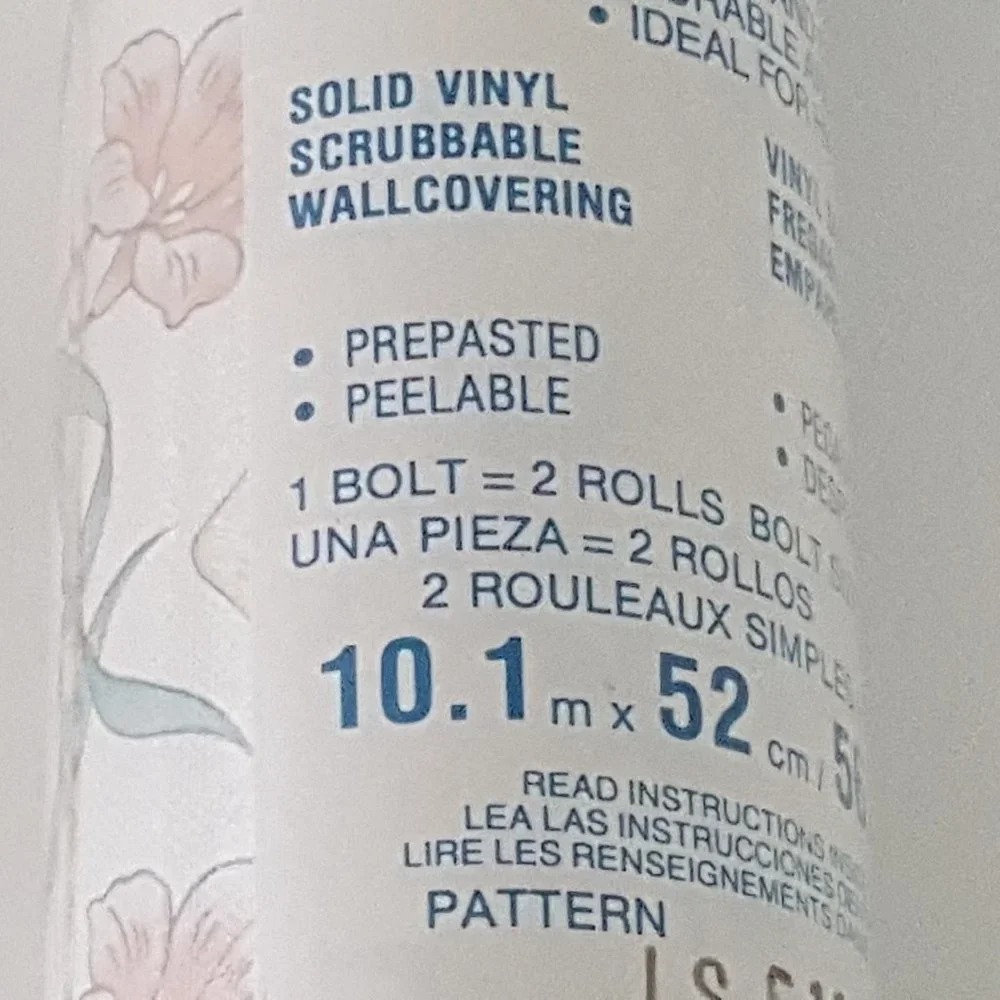 Vintage Vinyl Wallpaper Floral,Seashell/Leaf Teflon Dupont *AS IS*